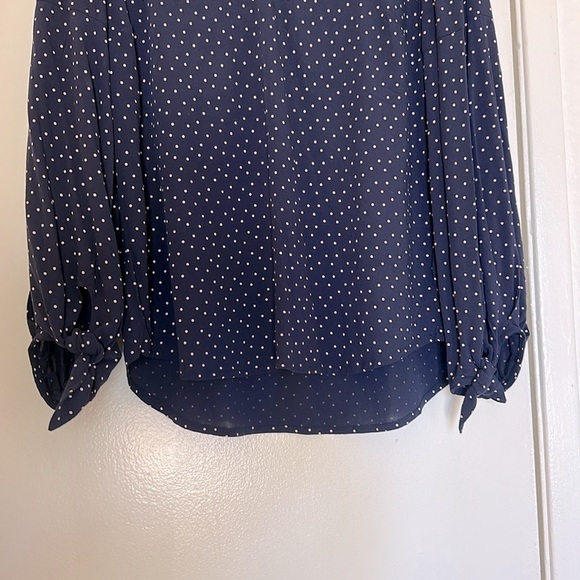 Anthropologie Maeve Pernille Tie-Sleeve Blouse in Navy Blue XS - Picture 8 of 9